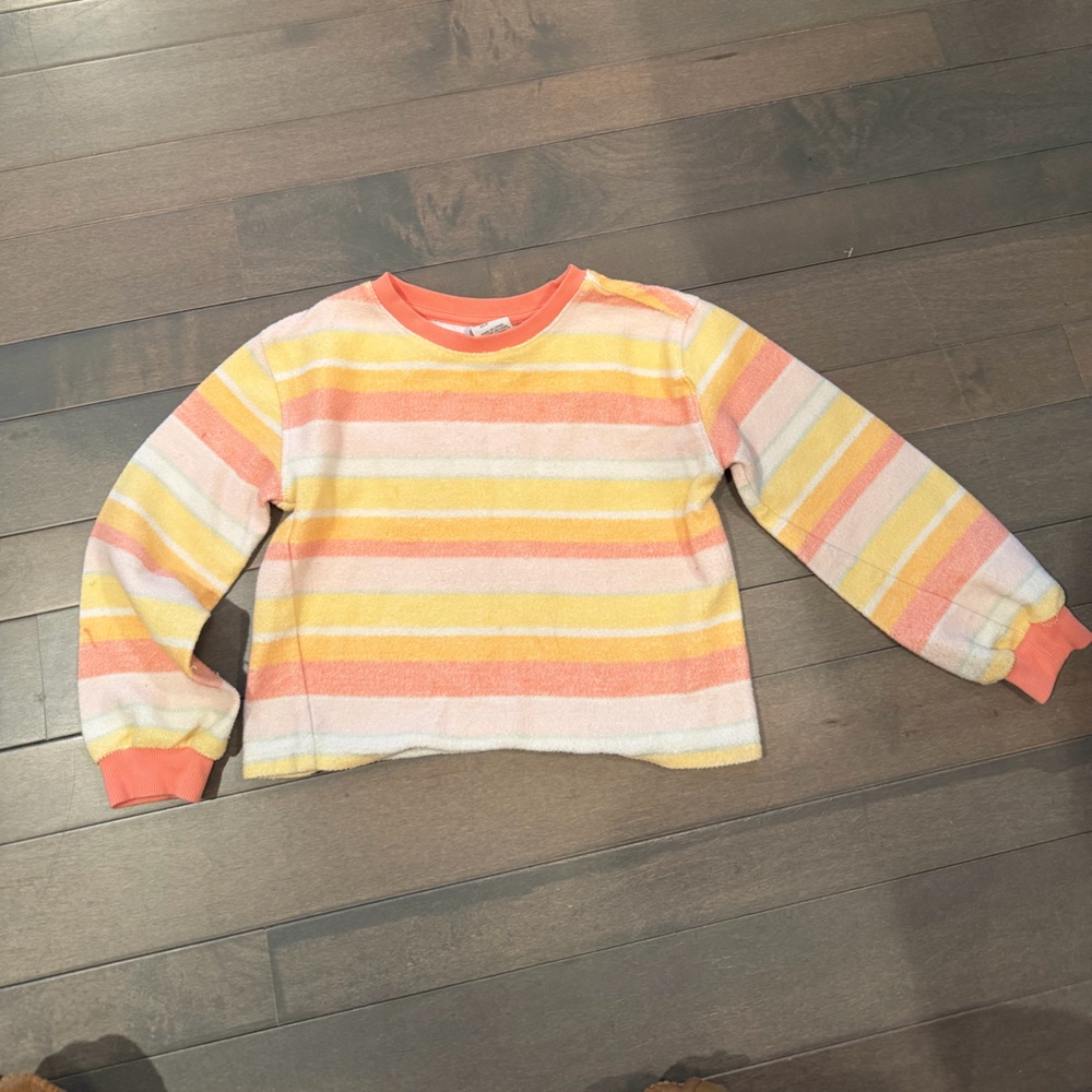 Haute Hippie Kids Striped Sweatshirt in Peach Yellow & White